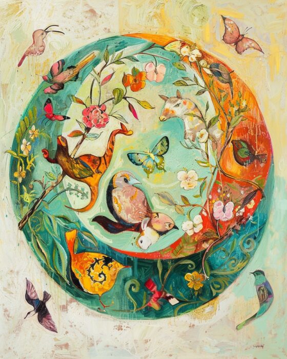 Circle of Life with many living things.